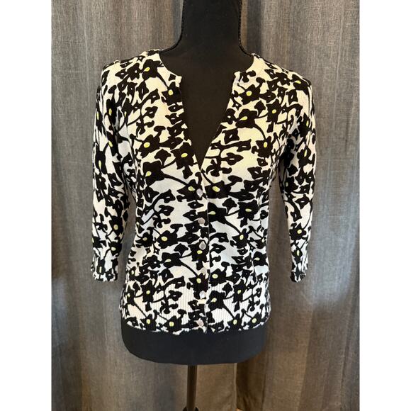 AB Studio Floral print sweater cardigan - Picture 1 of 6